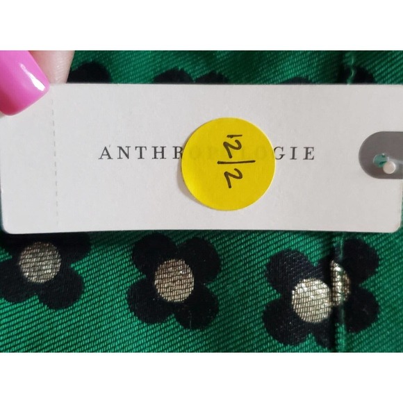 Anthropologie HD In Paris Green Mid Rise Skinny Pencil Mini Skirt Size 8 - Picture 12 of 16